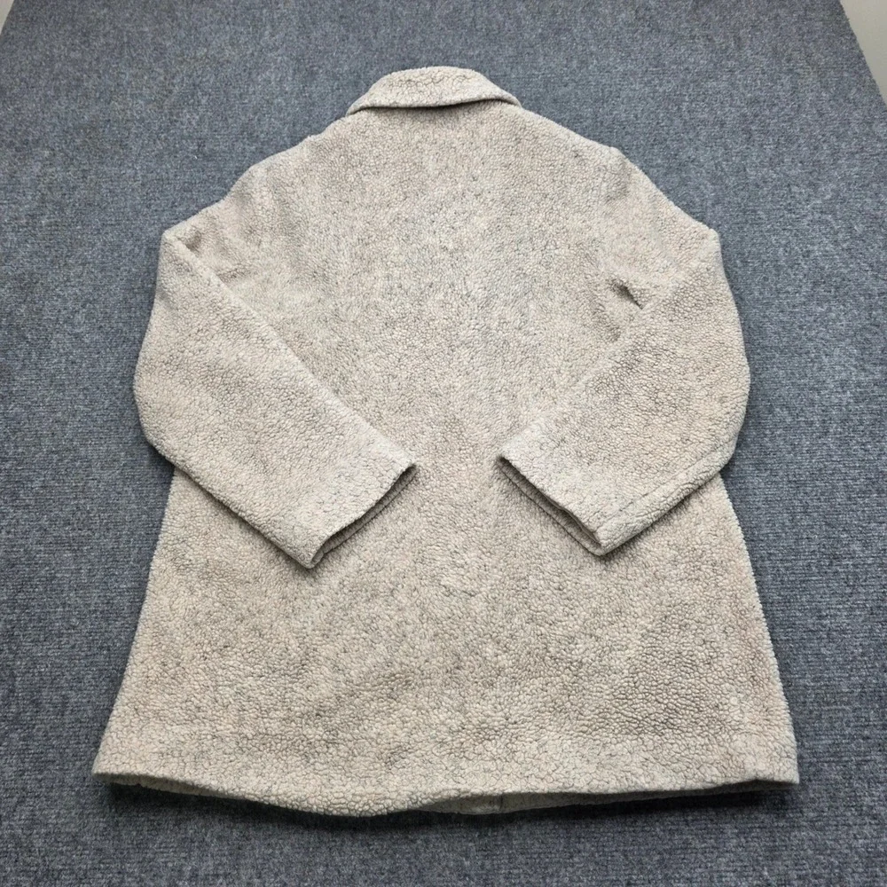 VTG Kristen Blake Apres Teddy Bear Sherpa Fleece‎ Jacket Coat Tan Beige Womens M
